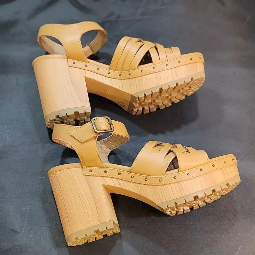 BRAND NEW REPORT BLOCK-HEEL ADJUSTABLE BUCKLE STRAP SANDAL